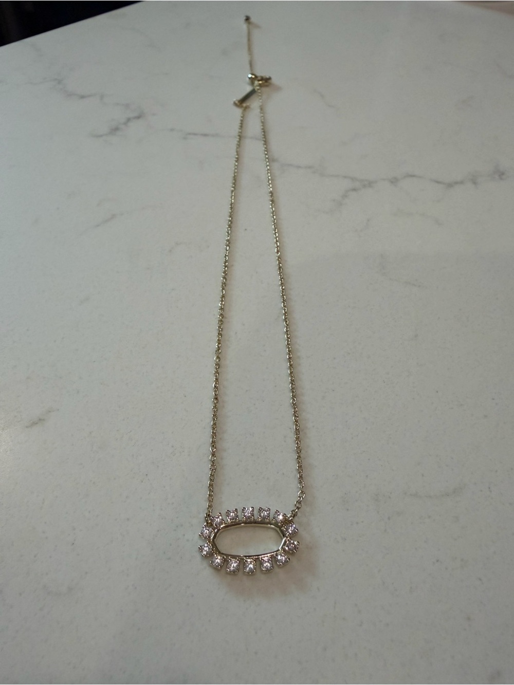 Kendra Scott Gold Oval Crystal Halo Pendant Necklace